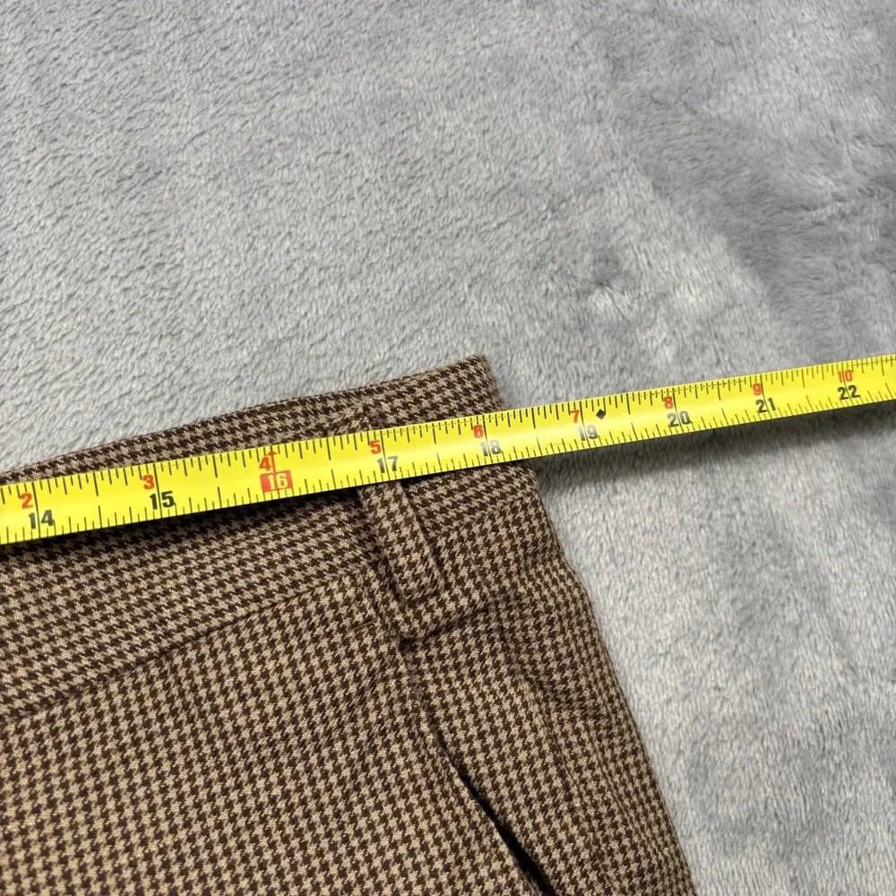 Todd Snyder Houndstooth Dress Pants Men's 36x33 Brown Tan Italy Wool Linen